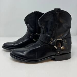 Frye Women's Wyatt Harness Boot Black Leather Bootie Size 6B